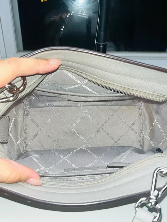 Michael Kors Grey Studded Satchel Crossbody - Picture 7 of 11